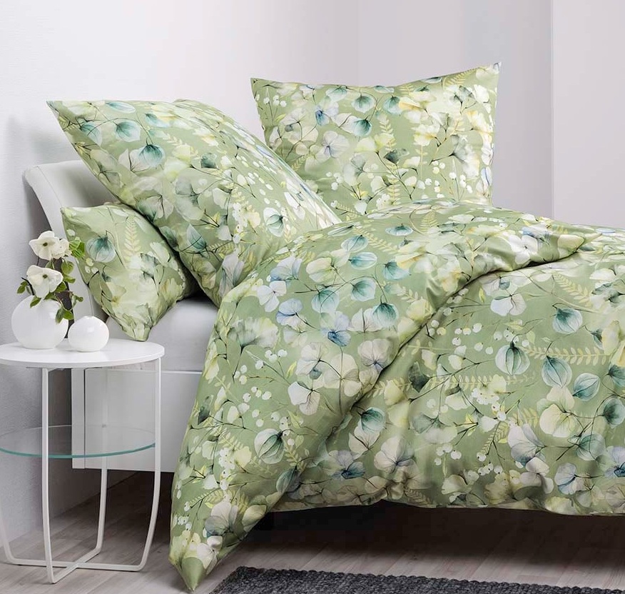 Janine carmen-s Feinjersey-Bettwäsche "Blüten grün-limone" – Bild 2