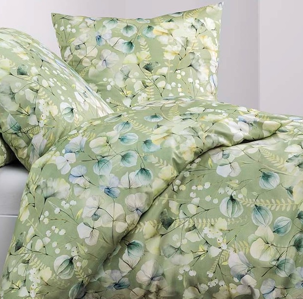 Janine carmen-s Feinjersey-Bettwäsche "Blüten grün-limone" – Bild 4