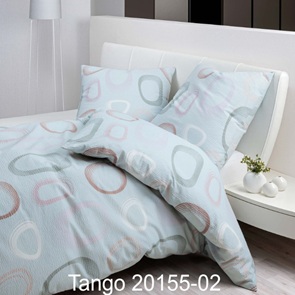 Soft-Seersucker Bettwäsche Garnitur Janine tango mit lila- und türkisbeigefarbenen Formen