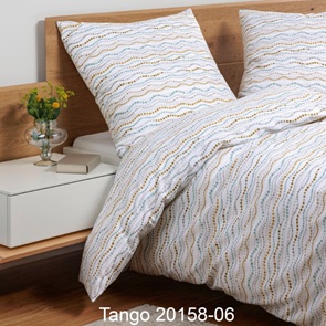 Soft-Seersucker Bettwäsche Garnitur Janine tango mit buntem Farbspiel in salbei, ocker und grau