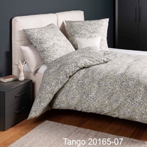 Soft-Seersucker Bettwäsche Garnitur Janine tango mit grafischem Muster in sanften Tönen