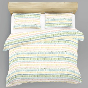 Seersucker Renforcé Bettwäsche LaBelle Crepe grün-gelb Allover