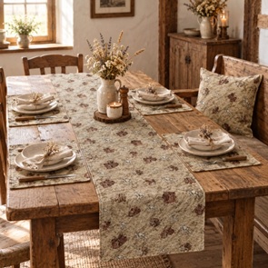 Tischkultur Schwinger mit Tischläufer, Tischset und Kissen