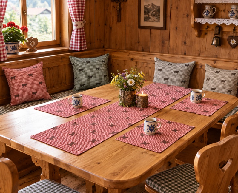 Tischkultur Alpenchic "Kuh Bella" Karo – Bild 2