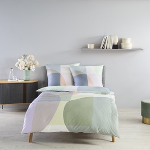 Satin Bettwäsche Fleuresse BedArt-S Farbtrend Pastell mit Quadraten und Kreise in multicolor