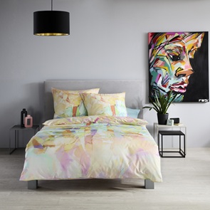 Satin Bettwäsche Fleuresse BedArt-S Farbtrend Koralle mit Mosaik-Design in multicolor