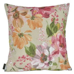 Zierkissen Roseanne mit elegantem Blumenmotiv in der Farbe orange-333 Grösse 48x48cm