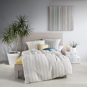Fleuresse Faro Musselin-Bettwäsche mit Streifenmuster in multicolor