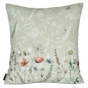 Zierkissen Grau-210 "Serie Sommerblumen" Grösse 48x48cm