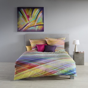 Satin Bettwäsche Fleuresse BedArt-S mit feinen Diagonal- und Querstreifen in leuchtenden Farben