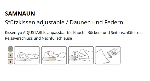Daunen 3-Kammer-Kissen DOR SAMNAUN "BIO" – Bild 4