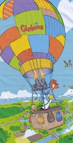 Badetuch Strandtuch Globine auf Ballonfahrt Grösse 70x140cm