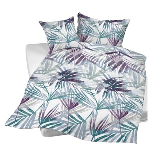 Night-Fashion Renforcé Bettwäsche Paloma mit floralem Palmblätterdessin