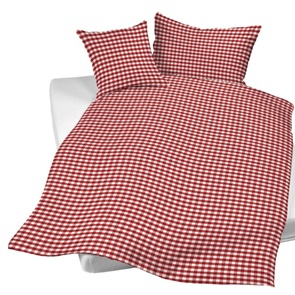 Night-Fashion Seersucker Renforcé-Bettwäsche mit rot-weissem Kölschmuster