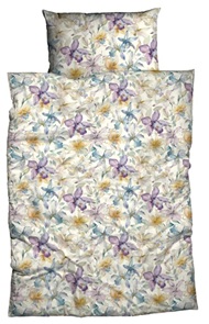 Satin Blumen-Bettwäsche Nobilium Erna mit Irisblüten