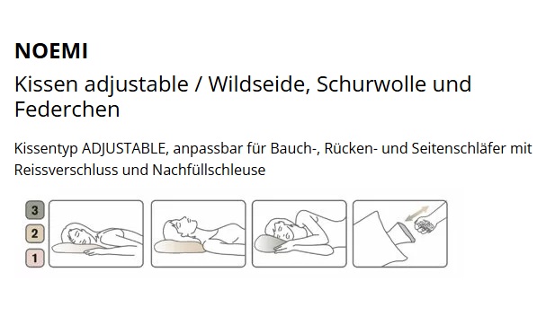 Wildseiden-Kissen DOR NOEMI "adjustable" – Bild 5
