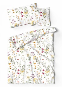 Satin Bettwäsche Lotus Adeon mit klassischem Blumendessin voller Blüten aus feinster Baumwolle
