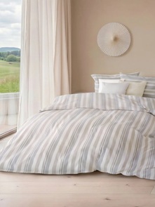 Flanell Bettwäsche Divina Lunaria mit Streifen aus 100% bunt gewobener Baumwolle