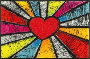 Fussmatte Wash+Dry Pop Art Heart 50x75cm