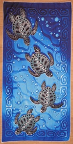 Mikrofaser Badetuch Deep Blue Turtles