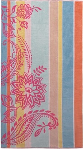XXL-Strandtuch Paisley coral in zarten Farben 100x180cm