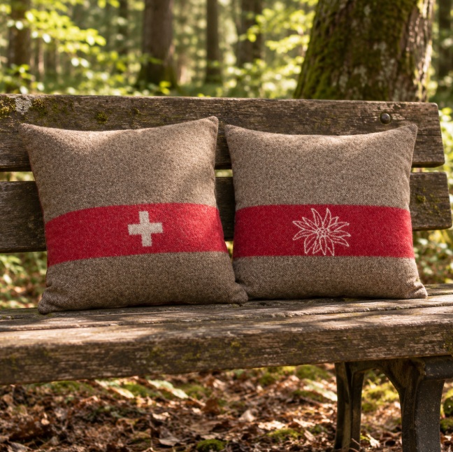 Armeekissen "Alpenchic" Streifen mit Motiv oder Uni – Bild 2