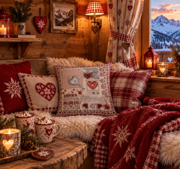 Dekokissen Alpenchic "Alpin Heart" – Bild 2