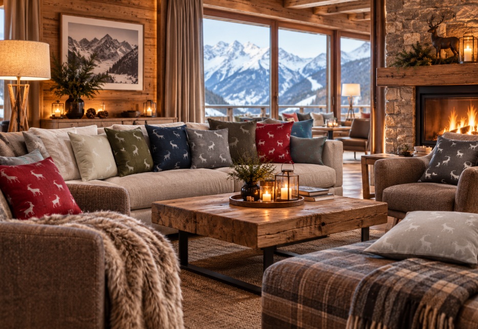 Dekokissen Alpenchic "Ilanz" mit Steinbock – Bild 2