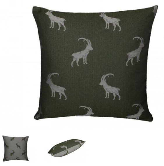 Dekokissen Alpenchic "Ilanz" mit Steinbock – Bild 9