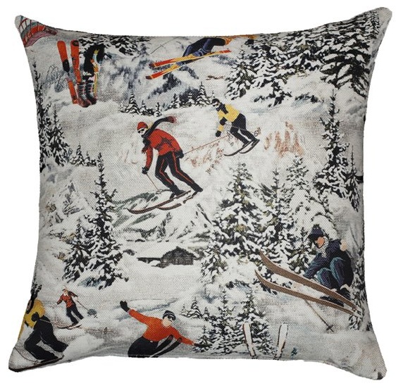 Dekokissen Alpenchic "Winter" mit Skifahrer – Bild 3