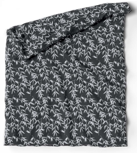 Satin-Bettwäsche Lotus Bamboo schwarz – Bild 5