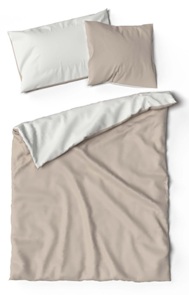 Doubleface-Bettwäsche Lotus Bambus Unifarbe creme