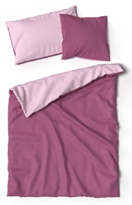 Doubleface-Bettwäsche Lotus Bambus Unifarbe rosa