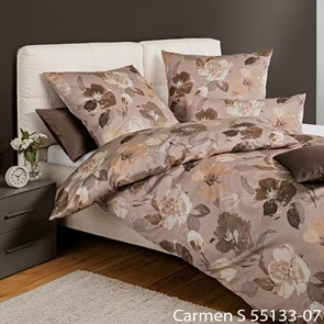 Feinjersey Bettwäsche Janine carmen-s mit Blumendessin in warmen Erdtönen