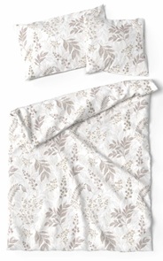 Lotus Bettwäsche aus 30% Leinen und 70% Baumwolle in der Farbe braun und beige